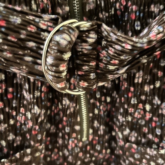 Azure Zip Front Short Romper Brown Floral Size Medium - Picture 3 of 7